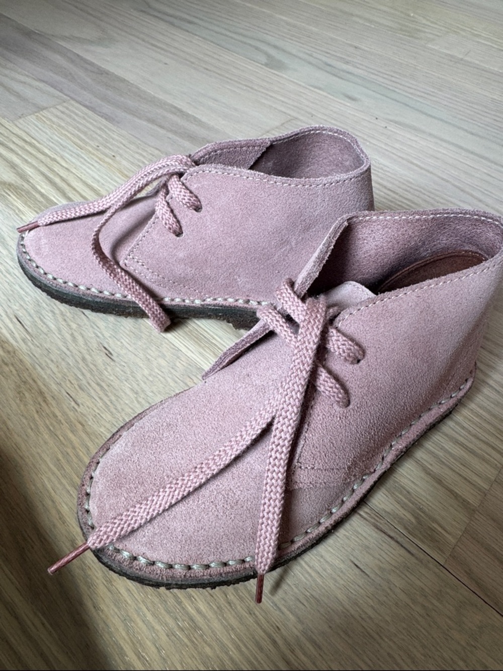 Crewcuts - Kids Blush Pink Suede Lace-Up Shoes - Size Kids 10